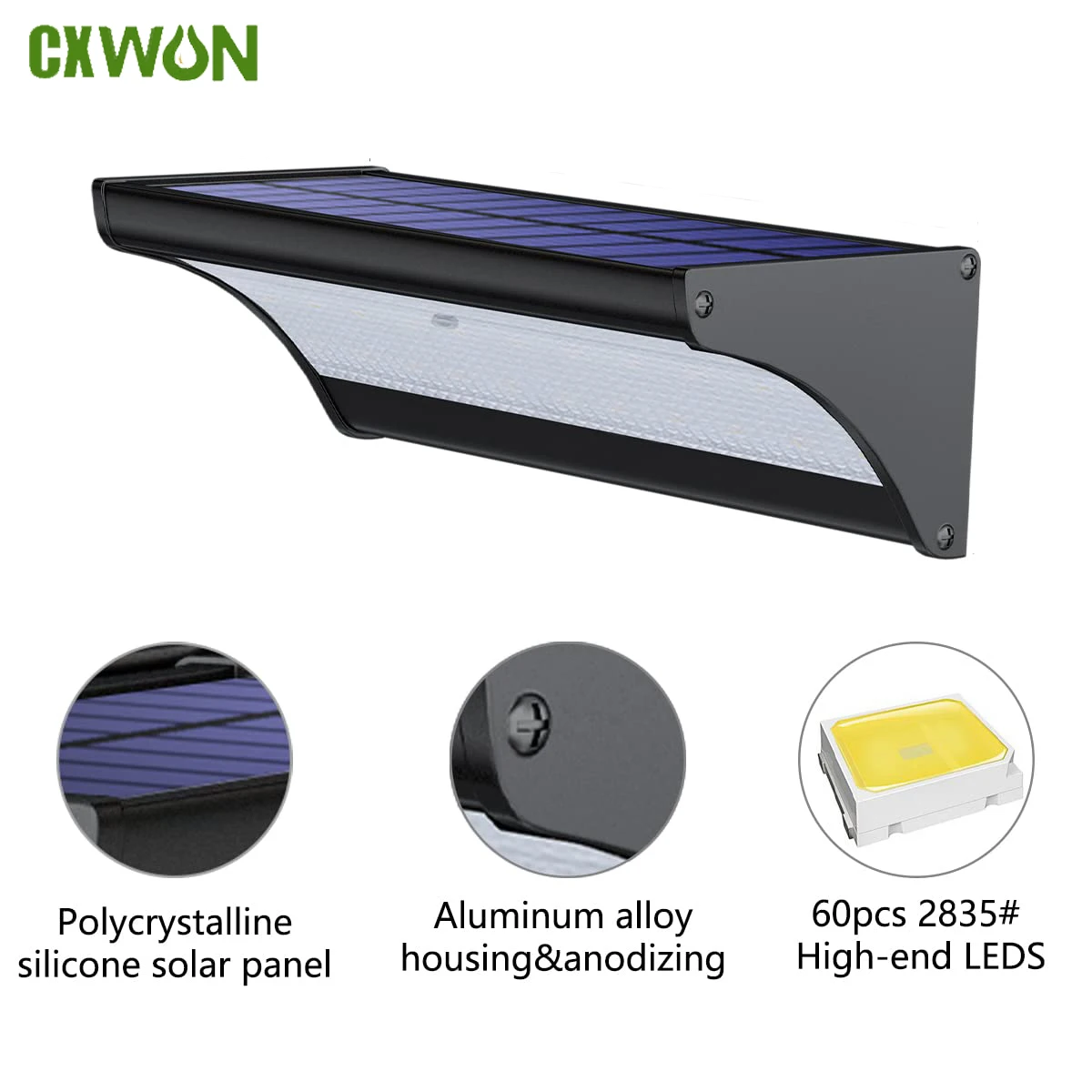 Waterproof Junction Box Solar - 60/48Led 야외 태양 벽 조명 태양