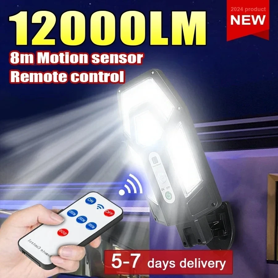 Waterproof Junction Box Solar - 12000LM 강력한 태양광 벽등 리모컨 포함