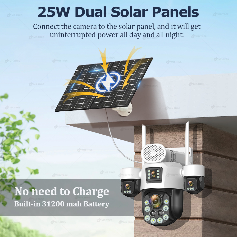 AOV 4렌즈 야외 감시용 태양광 카메라 20MP 4G - Solar Panel Tilt Mount 리뷰 및 가격
