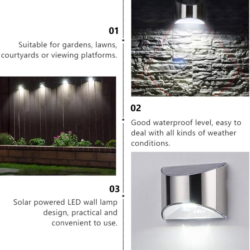 2개 세트 태양광 정원등 스테인리스 스틸 마당 벽등 방 - Waterproof Junction Box Solar 리뷰 및 가격