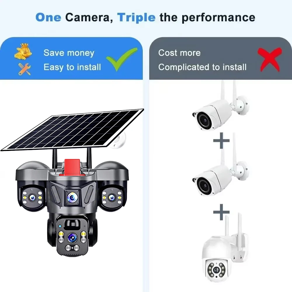 KERUI V380 Pro 야외 PTZ 6MP WIFI - Solar Panel Tilt Mount 리뷰 및 가격