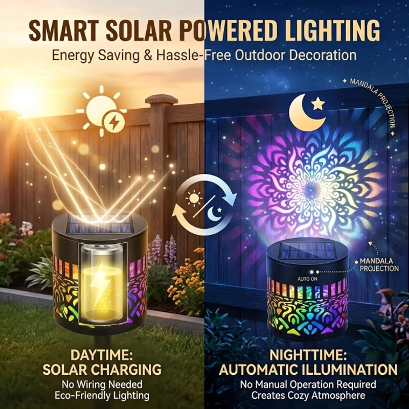 1/2PCS 태양광 만다라 벽 램프 야외 정원 파티오  - Waterproof Junction Box Solar 리뷰 및 가격